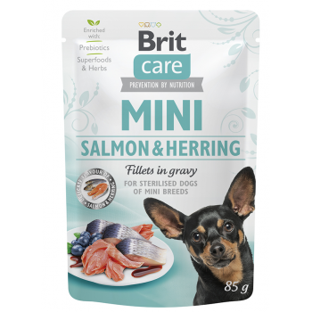 BRIT CARE MINI STERILISED ΥΓΡΗ ΤΡΟΦΗ ΣΚΥΛΟΥ ΣΟΛΟΜΟΣ 85γρ.